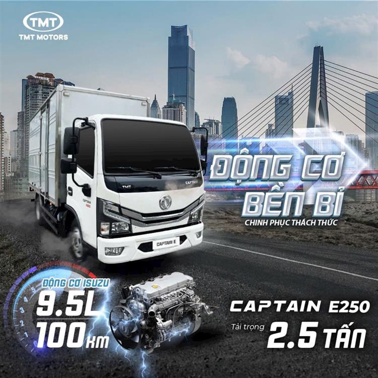 Xe tải thùng 2 tấn 5 TMT Caption E250 – Giải pháp tối ưu cho vận tải nhẹ đô thị 2025